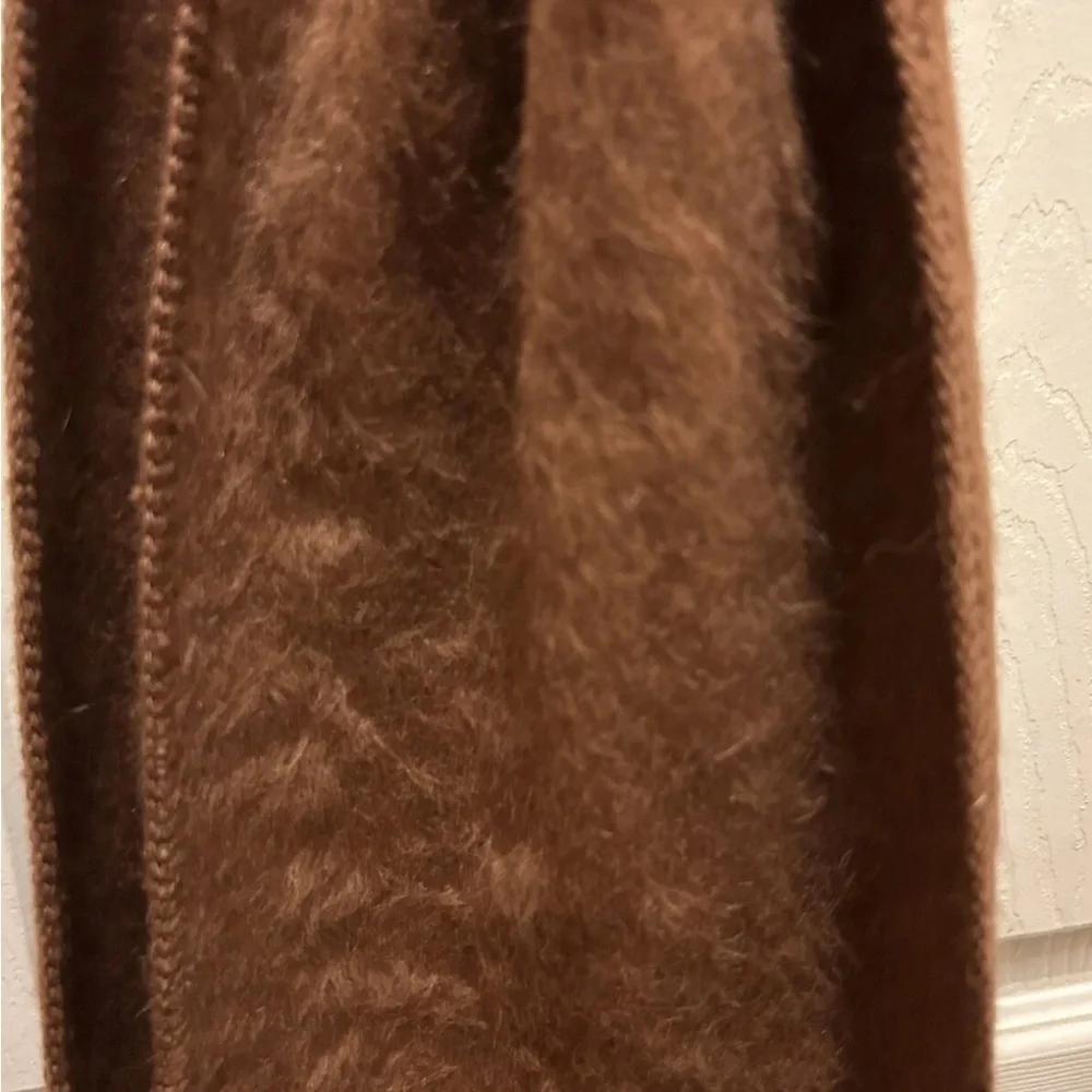 Alpaca Camargo Wool Brown Fringe Scarf